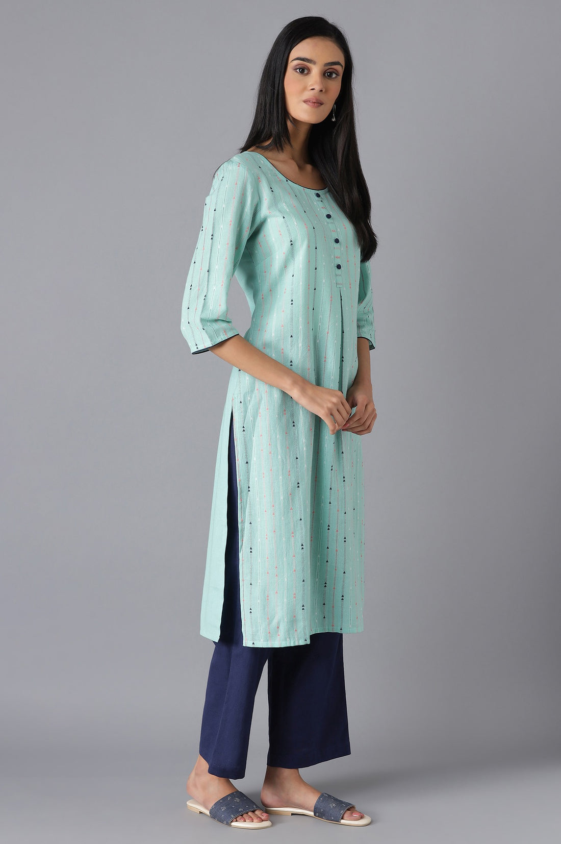 Green Casual kurta &amp; Palazzo Set