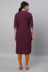 Purple Printed kurta &amp; Tights Set