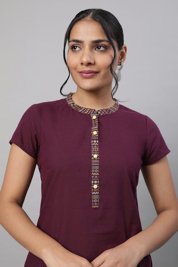 Purple Printed kurta & Tights Set