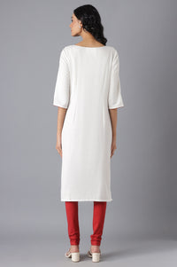 White Casual kurta &amp; Tights Set