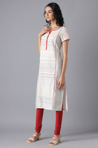 White Casual kurta &amp; Tights Set