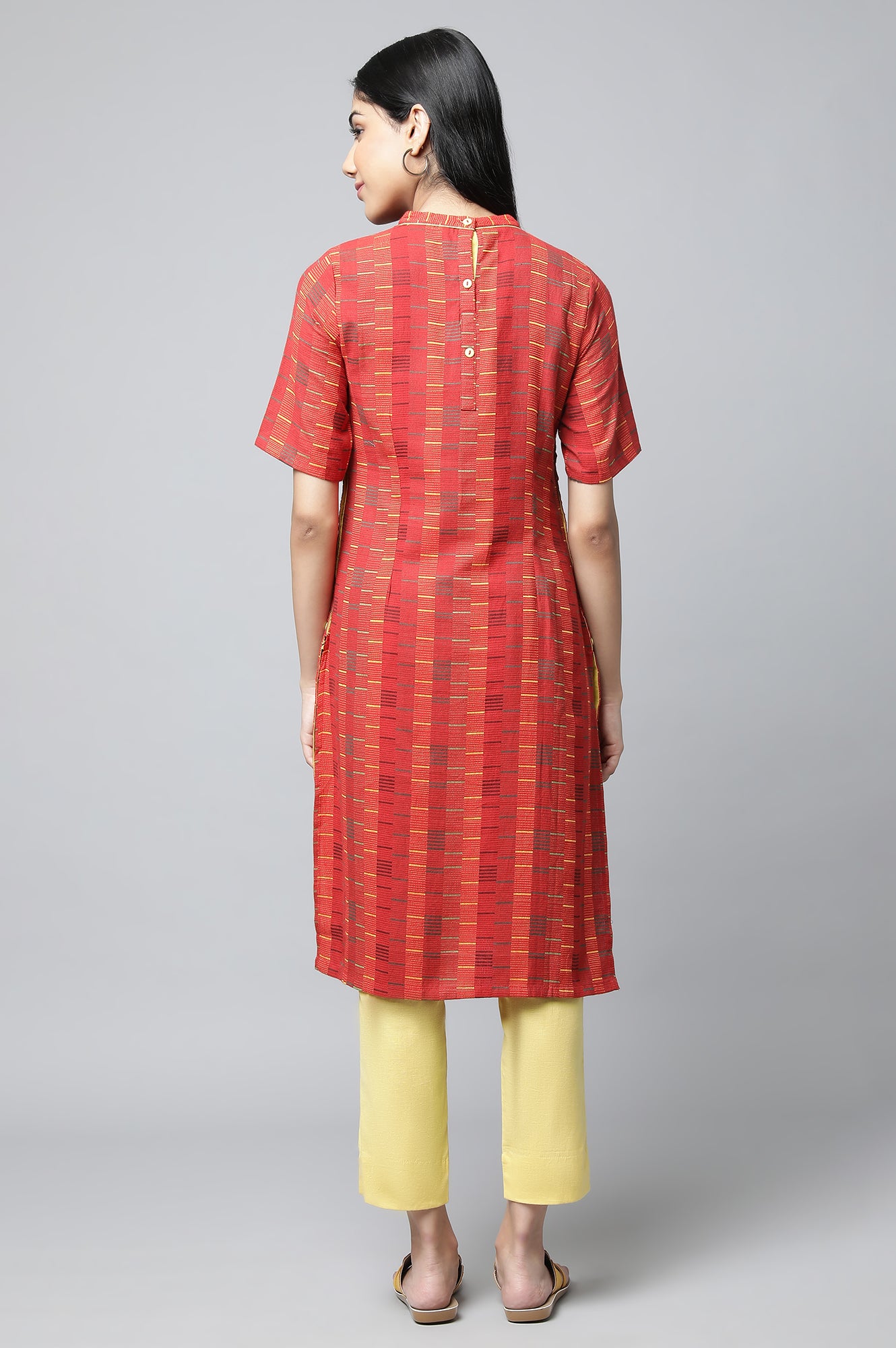 Red Cotton kurta &amp; Trousers Set