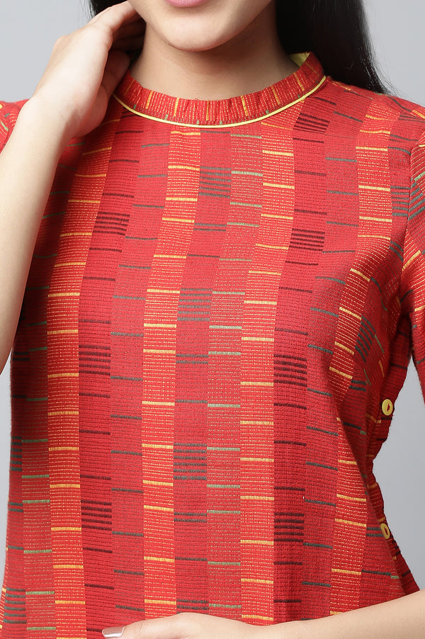 Red Cotton kurta & Trousers Set