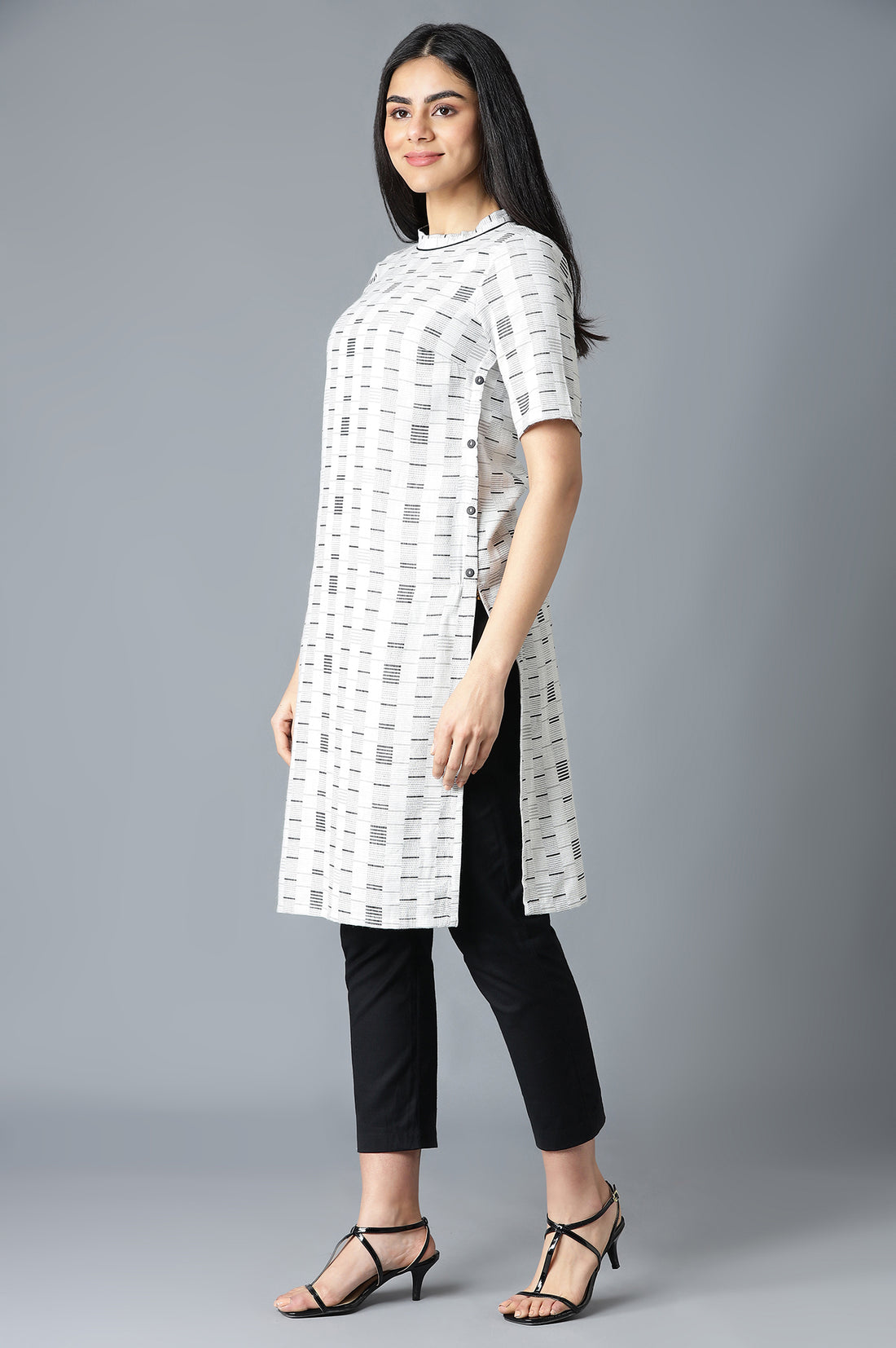 Grey Cotton kurta &amp; Trousers Set