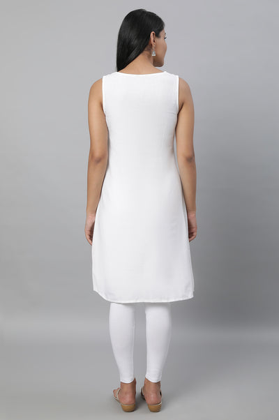 White Ethnic kurta & Tights Set