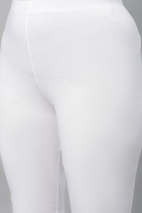 White Ethnic kurta &amp; Tights Set