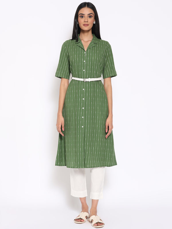 Green Printed kurta & Trousers Set