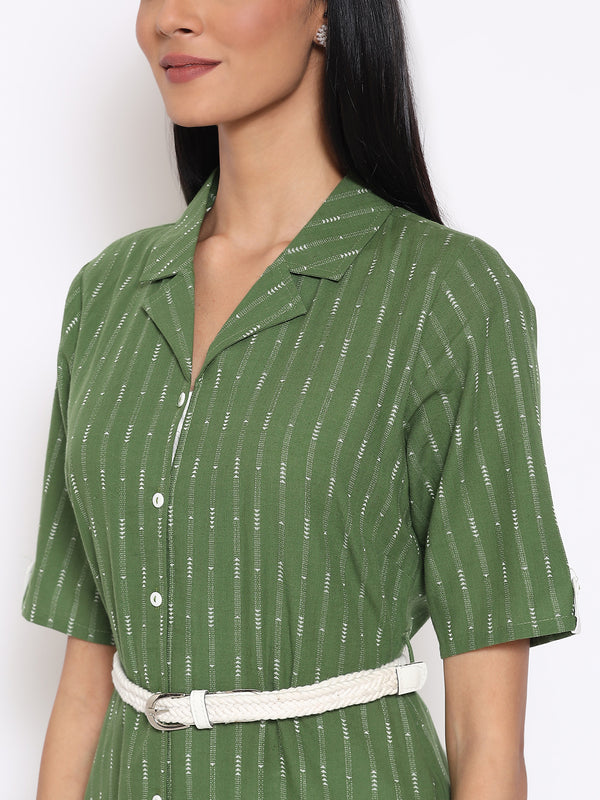 Green Printed kurta & Trousers Set