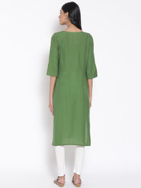 Green Casual kurta &amp; Tights Set