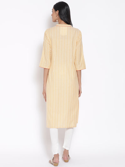 Orange Printed kurta & Tights