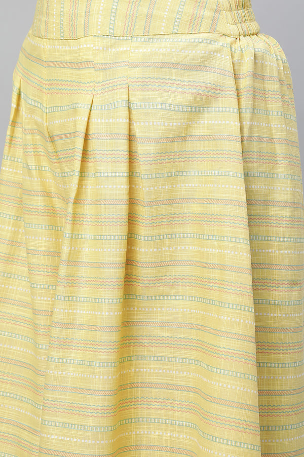 Blue Printed Kurta & Culottes Set