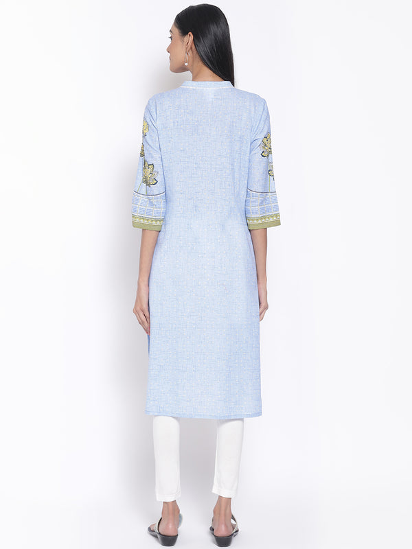 Blue Printed kurta & Tights