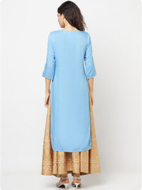 Blue Festive LIVA kurta &amp; Skirt Set