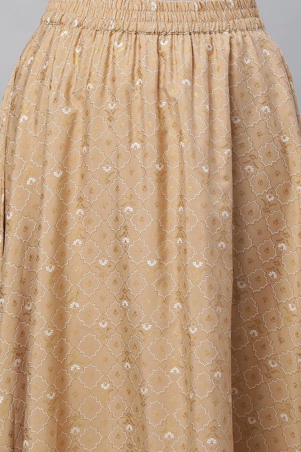 Pink Festive Ethnic LIVA kurta, Skirt & Dupatta Set