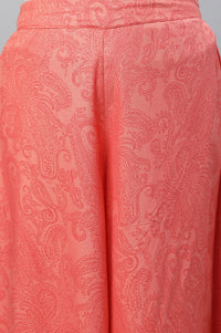 Purple Festive Printed Kurta, Culottes &amp; Dupatta Set