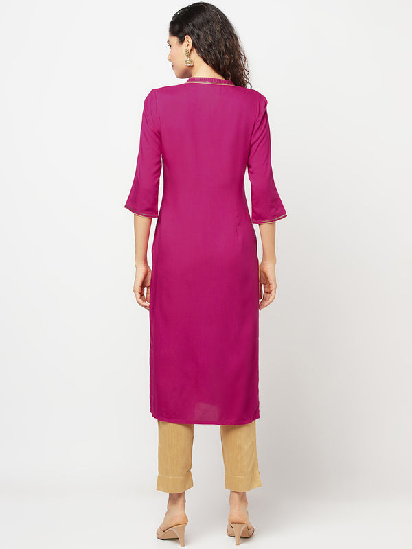 Pink Floral Print kurta & Trousers Set