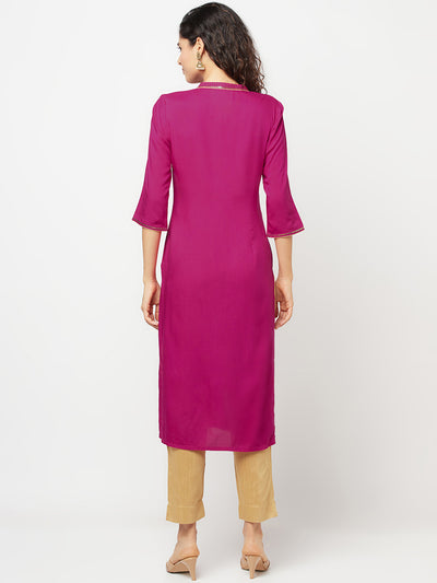 Pink Floral Print kurta & Trousers Set