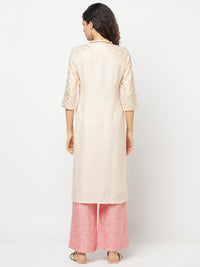 White Printed kurta and Palazzo Set