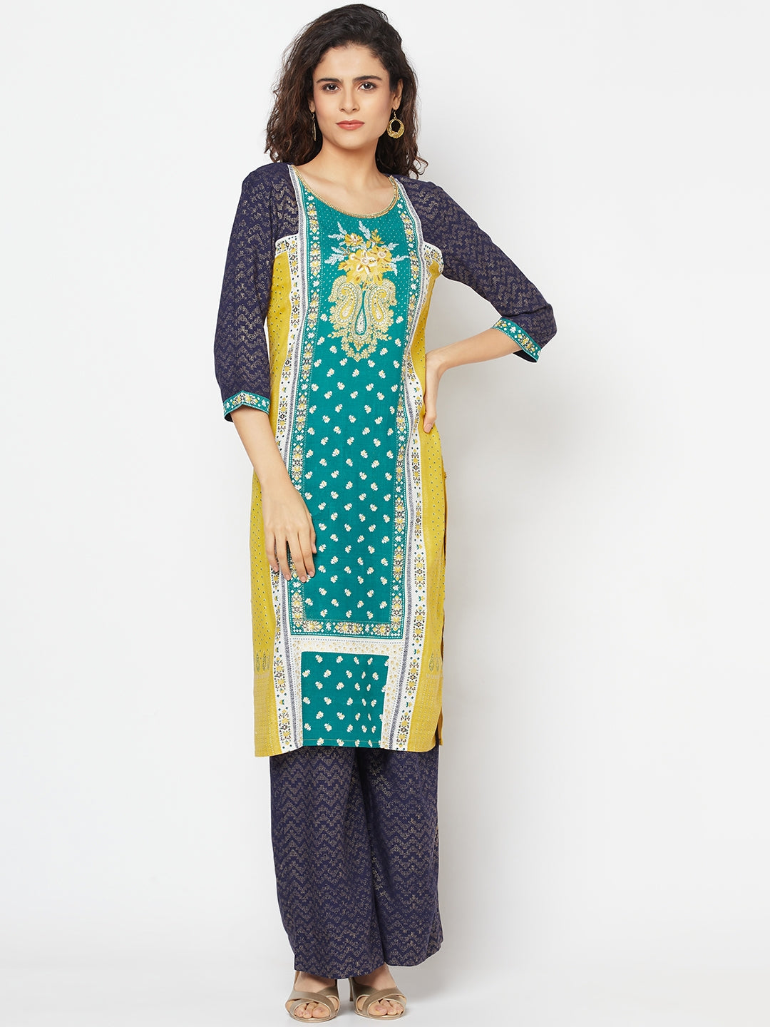 Green Ethnic kurta &amp; Palazzo Set