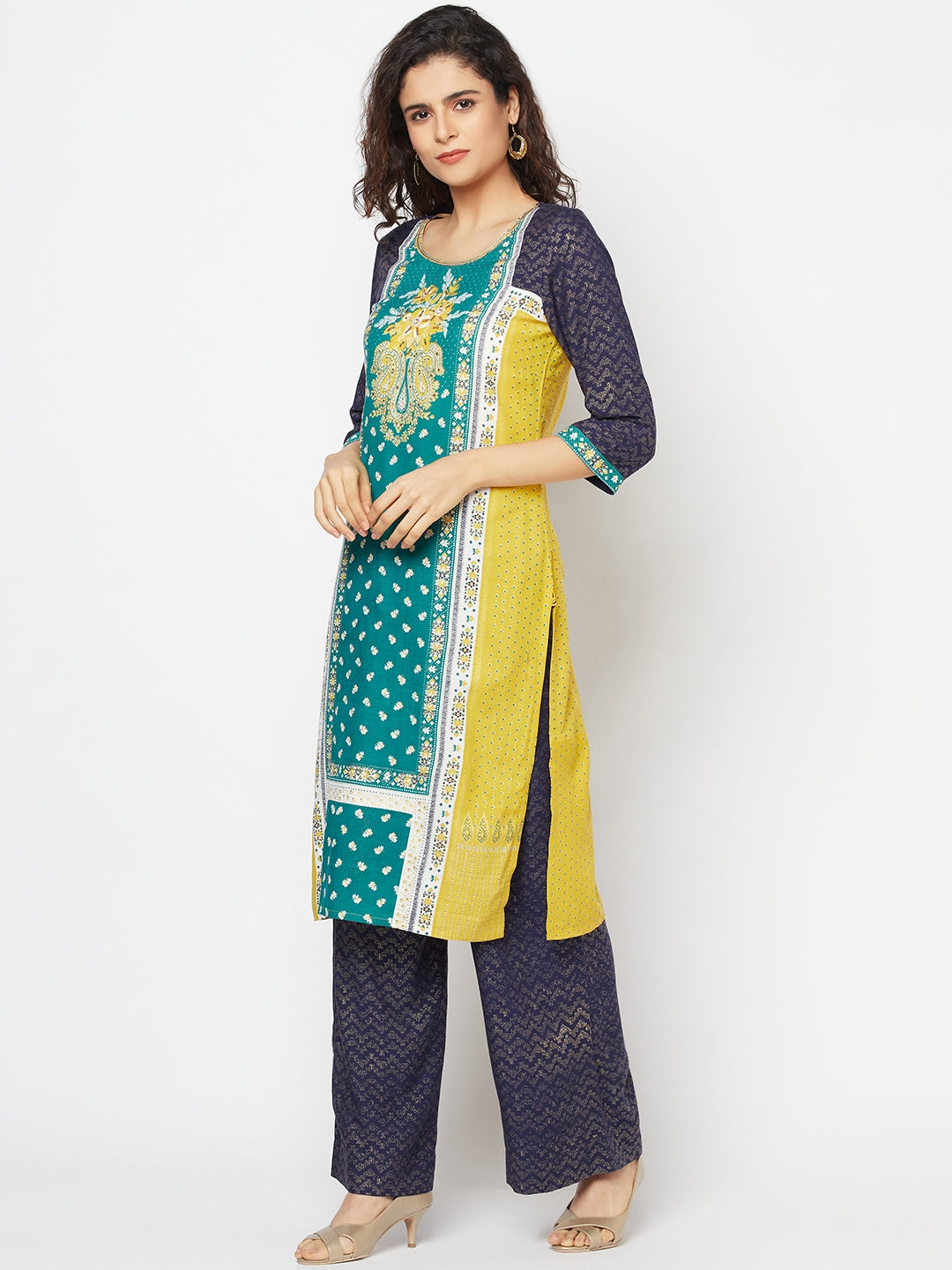 Green Ethnic kurta &amp; Palazzo Set