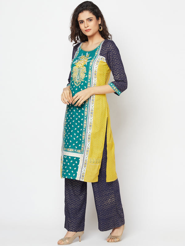 Green Ethnic kurta & Palazzo Set