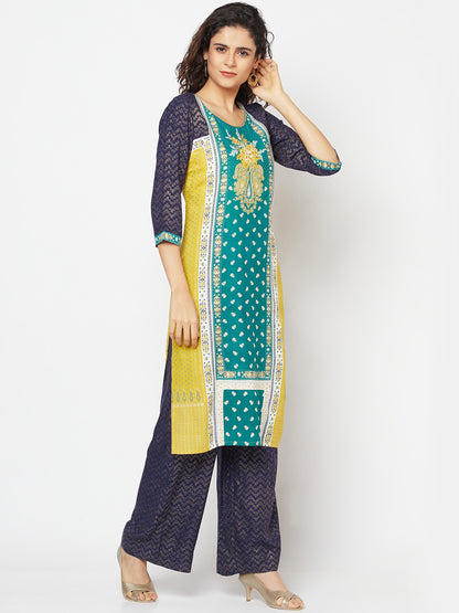 Green Ethnic kurta &amp; Palazzo Set