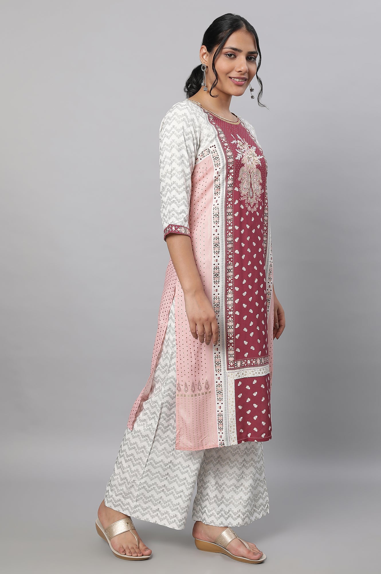 Red Festive kurta &amp; Palazzo Set