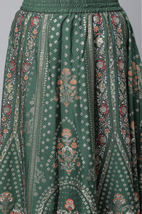 Green Festive kurta, Skirt &amp; Dupatta Set