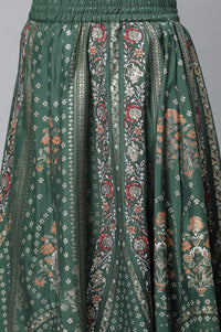 Green Festive kurta, Skirt &amp; Dupatta Set