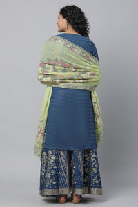 Blue Festive kurta, Skirt &amp; Dupatta Set
