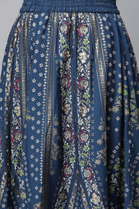 Blue Festive kurta, Skirt &amp; Dupatta Set
