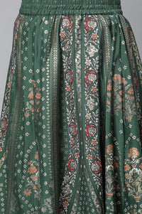 Green Festive kurta, Skirt &amp; Dupatta Set