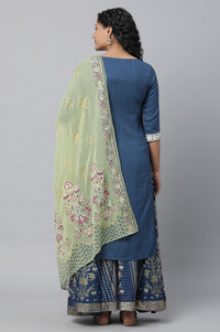 Blue Festive kurta, Skirt &amp; Dupatta Set