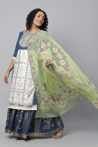 Blue Festive kurta, Skirt &amp; Dupatta Set