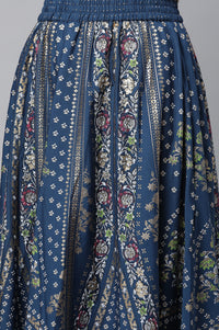 Blue Festive kurta, Skirt &amp; Dupatta Set