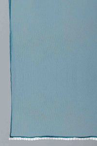 Girls Green Sleeveless Printed kurta With Palazzo And Dupatta