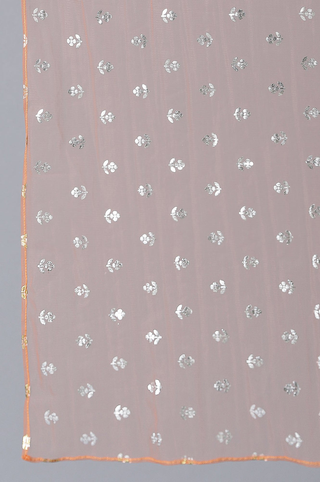 Girls Pink Printed Sequined kurta With Peach Palazzo And Dupatta