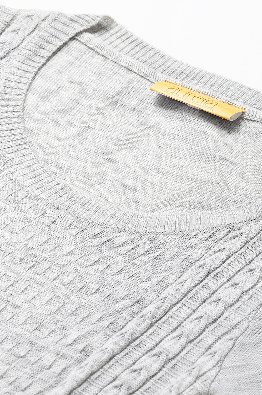 Grey Yarn-Dyed Acrylic Plus Size kurta