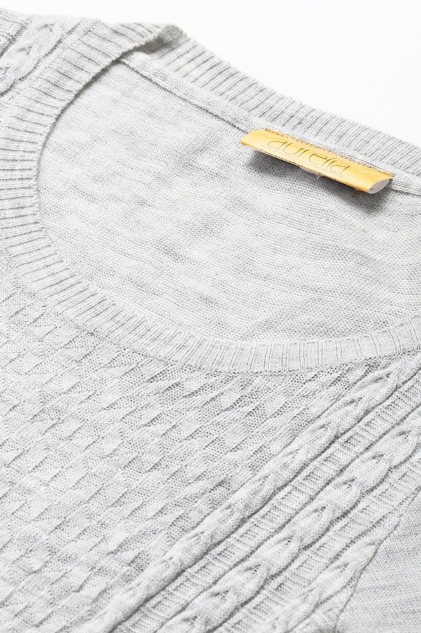 Grey Yarn-dyed Acrylic kurta