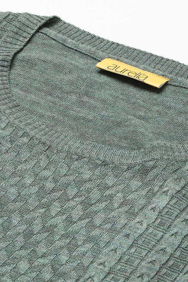 Light Green Knitted Straight Plus Size kurta