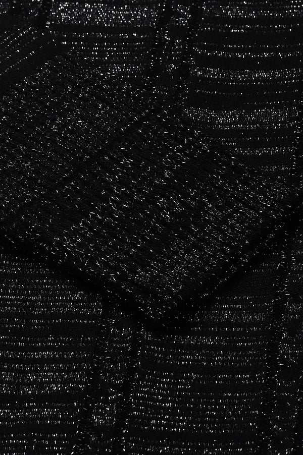 Black Lurex Knitted Plus Size Winter kurta