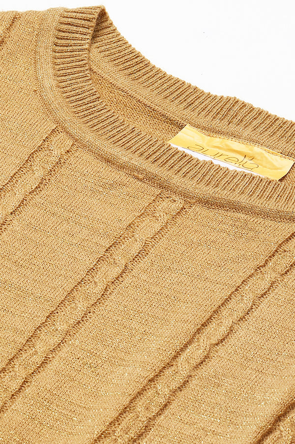 Green Lurex Knitted Plus Size Winter kurta