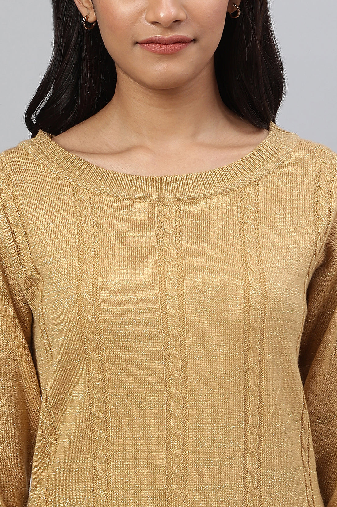 Green Lurex Knitted Winter kurta