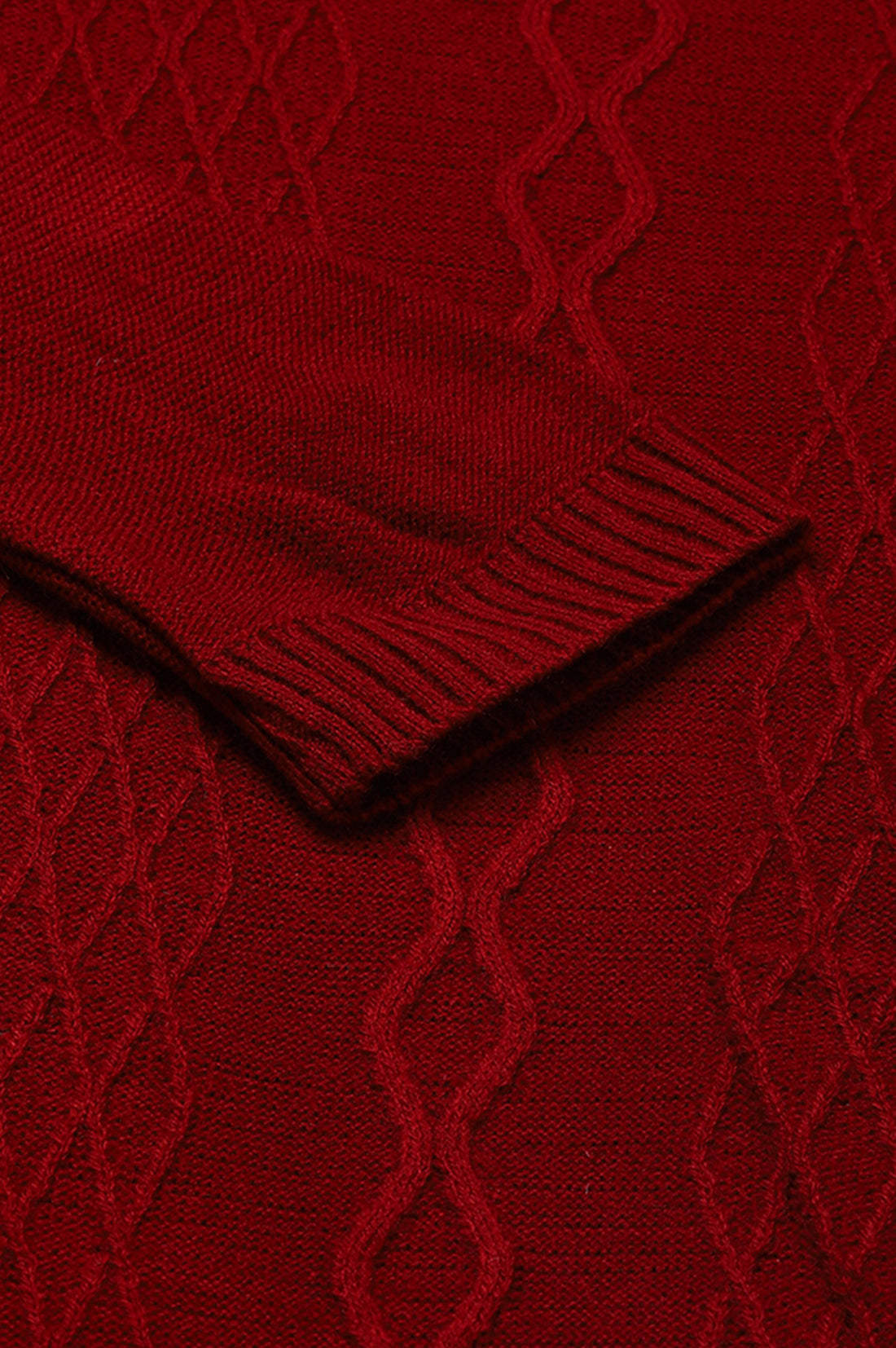 Red A-line Winter kurta with Belt