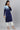 Blue Colour Blocked Plus Size Winter kurta