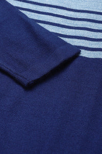 Blue Colour Blocked Winter kurta