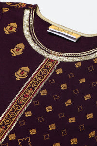 Purple Statement Printed Winter kurta
