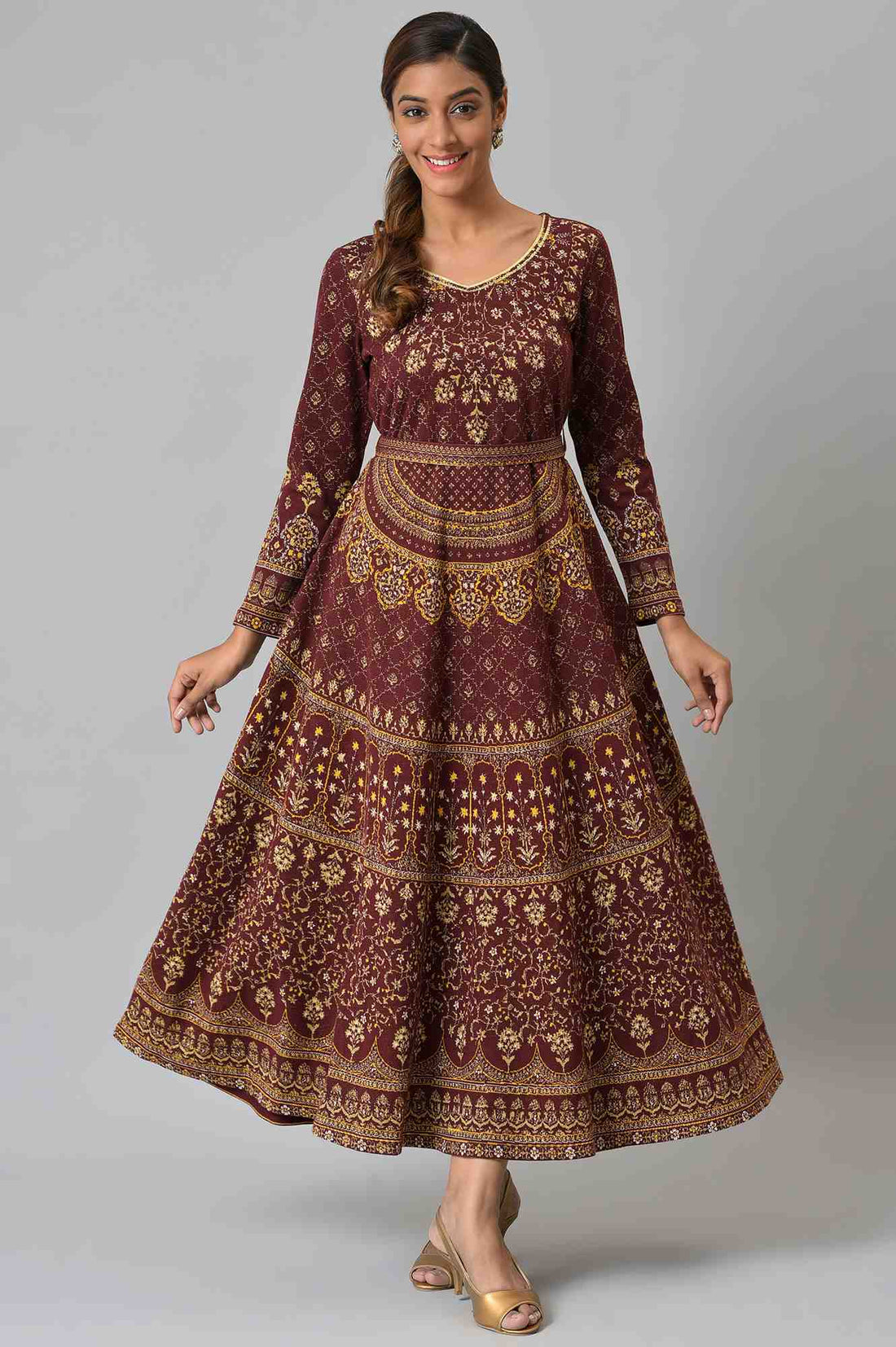 Buy Maroon Yarn-Dyed Winter Dress Online for Woman | Shop for Aurelia Buy Maroon Yarn-Dyed Winter Dress Online for Woman | Shop for Aurelia