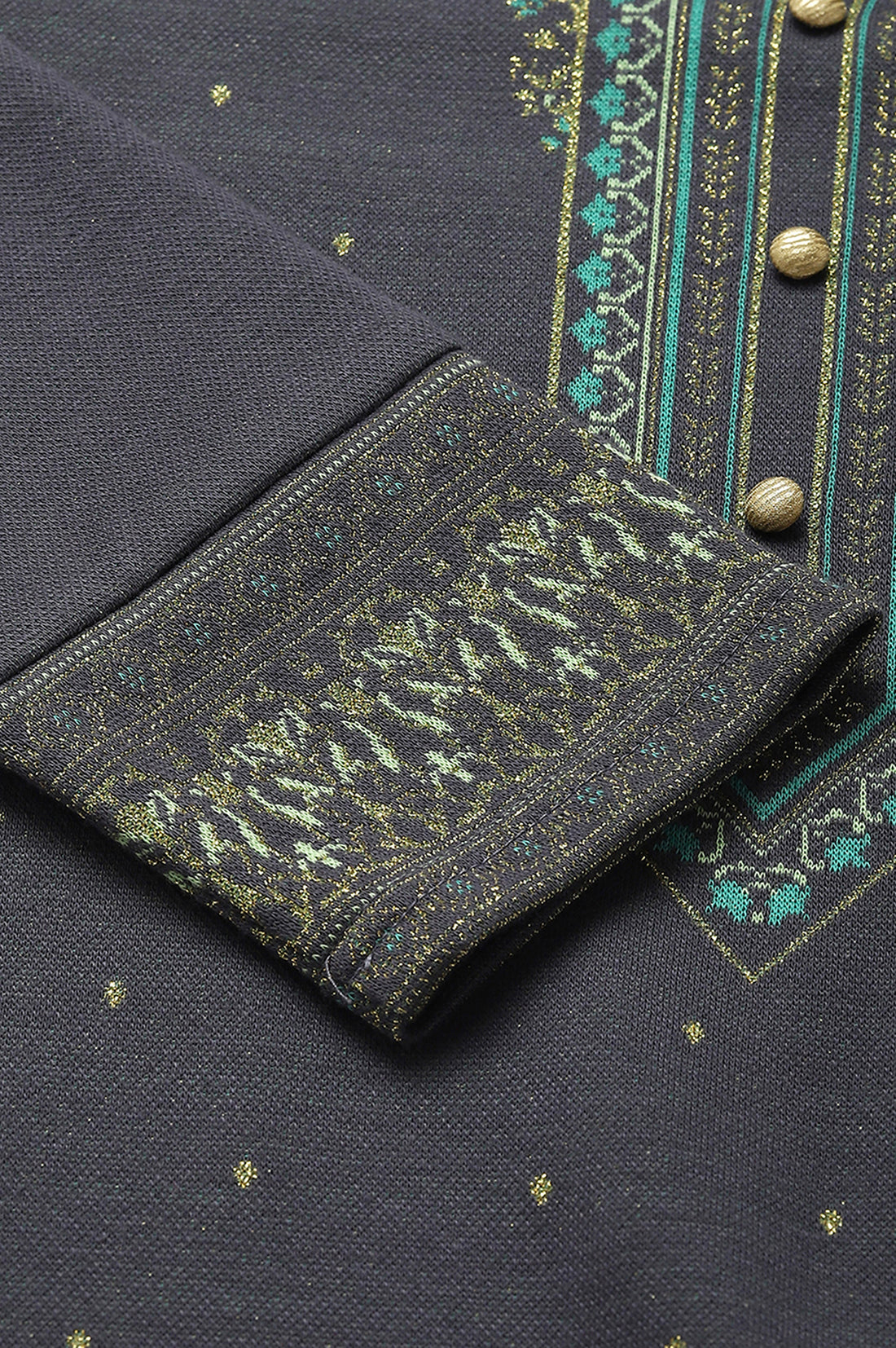 Grey Jacquard Winter kurta
