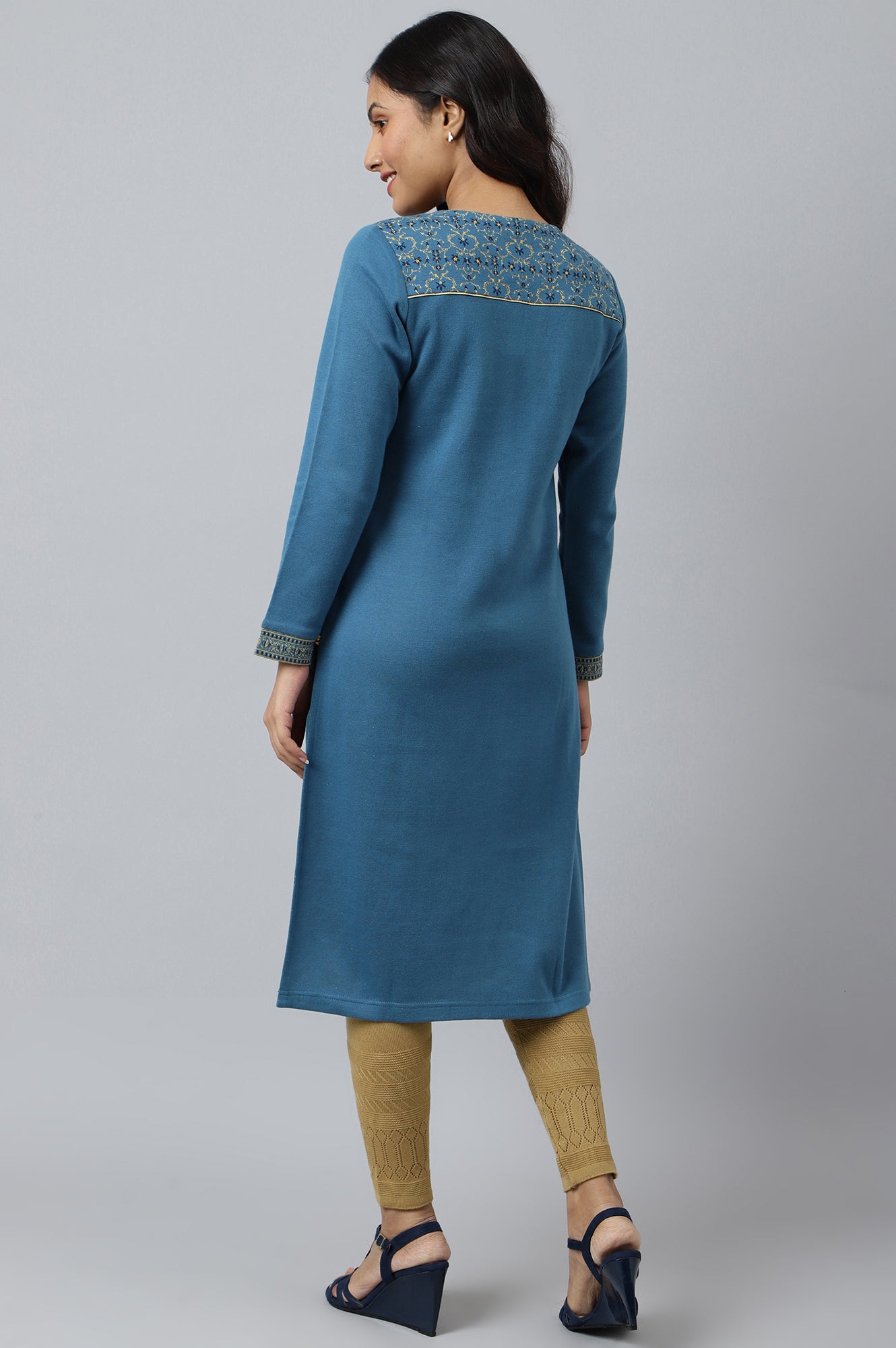 Blue Festive Look Winter kurta